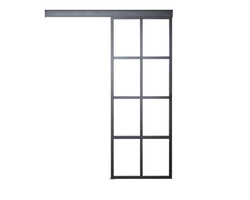 Schiebetür mit Stahlrahmen und Glaseinsätzen für Innenausbau