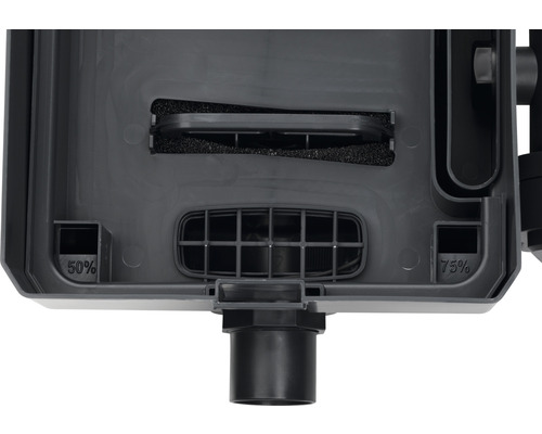 Vue intérieure d''un filtre de bassin avec matériau filtrant