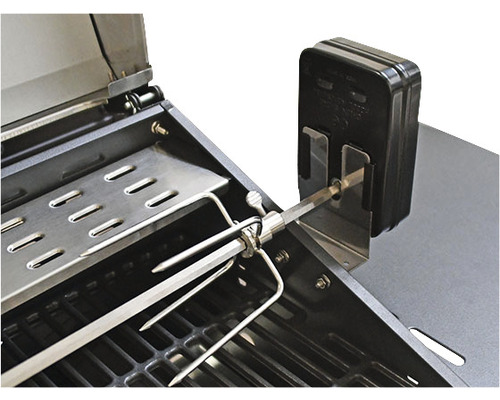 Grill mit Drehspieß und Motor für gleichmäßiges Grillen