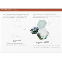 Tableau hexagonal chez soi dans la nature I lot de 3 3x 45x45 cm