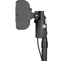 Nahaufnahme einer LED-Leuchte mit schwarzem Kabel.