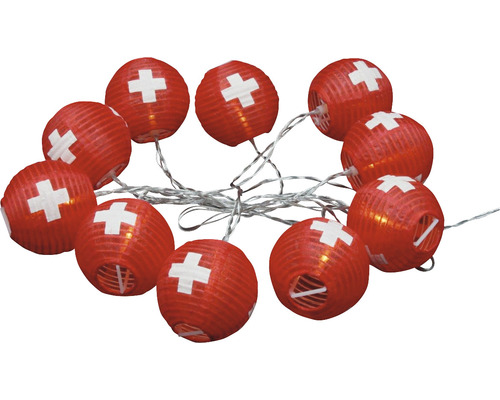 Lichterkette mit Schweizer Kreuz