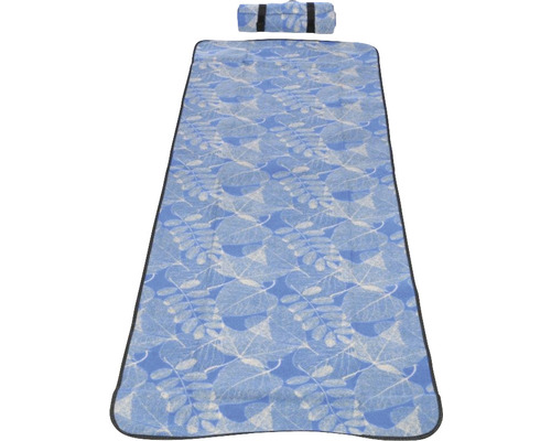 Tapis de plage à motif de feuilles et sangles de transport