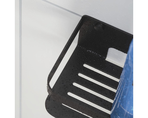 Étagère de douche noire pour montage mural