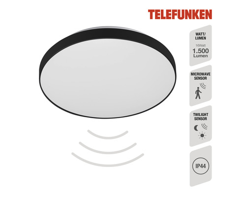 Plafonnier Telefunken avec détecteur de micro-ondes et crépusculaire
