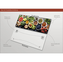 Glasbild Fruits and Vegetables 50x125 cm