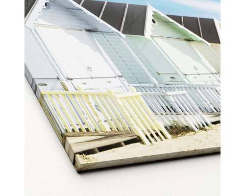 Leinwanddruck mit Strandhütten-Motiv