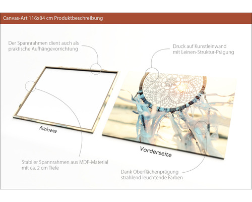 Canvasbild 116x84 Zentimeter mit Keilrahmen und Traumfänger Motiv