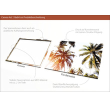 Leinwandbild 116x84 cm mit Palmenmotiv und MDF Rahmen