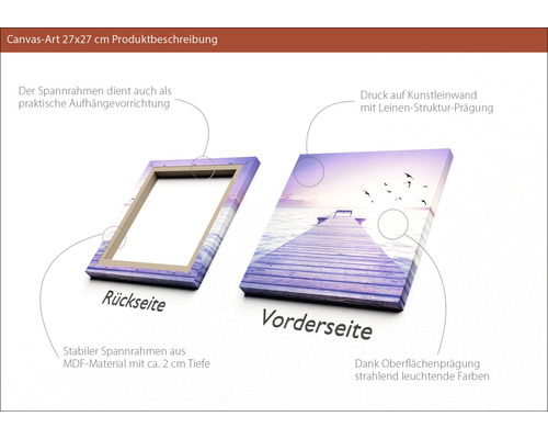 Canvasbild 27x27 cm mit Holzrahmen und Leinwanddruck