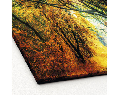 Chemin forestier automnal comme tableau sur toile