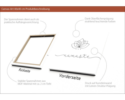 Leinwandbild 40x40 Zentimeter mit MDF Rahmen