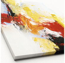 Peinture avec des champs de couleurs abstraits en rouge, jaune et noir