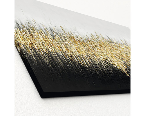 Tableau abstrait en or, noir et blanc comme décoration murale