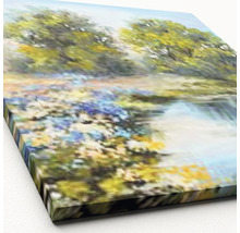 Gemaltes Leinwandbild mit Landschaftsansicht