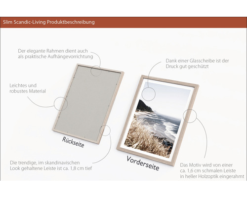 Bilderrahmen mit Holzoptik, Vorder- und Rückseite