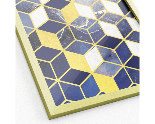 Gerahmtes Bild mit geometrischem Würfelmuster