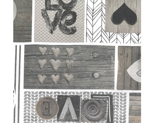 Papier peint photo avec motifs de cœurs et d''écriture