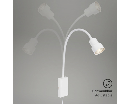 Schwenkbare Wandleuchte mit flexiblem Arm