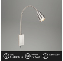 LED Wandleuchte Tusi Bettleuchte mit Touchfunktion 5 W 400 lm 3000 K warmweiss nickel matt-thumb-1