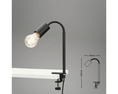 Lampe de bureau avec pince, bras flexible et ampoule