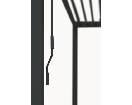 Vue détaillée d''un mécanisme de manivelle pour un store.