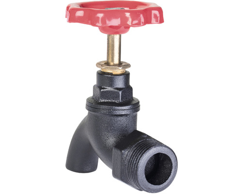 Robinet d''équerre avec poignée rouge pour conduites d''eau