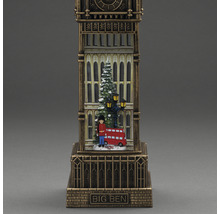 Figurine décorative Big Ben avec sapin de Noël, lampadaire, bus rouge et soldat