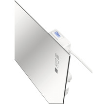 Vue détaillée d''un chauffage de miroir avec interrupteur et commandes