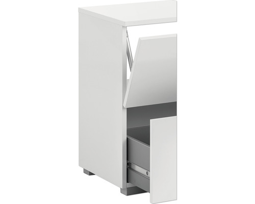 Weißer Badezimmerschrank mit Kippfach und Schublade