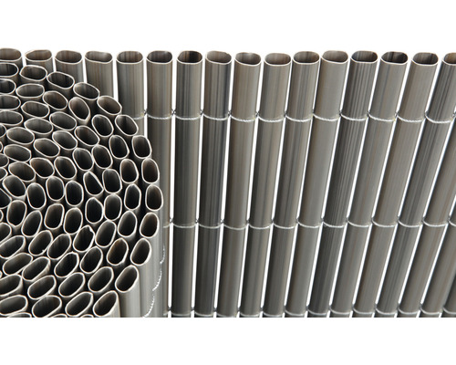 Canisse Konsta en PVC de forme ovale 3 x 0,9 m gris structuré