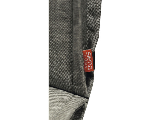 Vue détaillée d''un coussin avec le logo Siena Garden