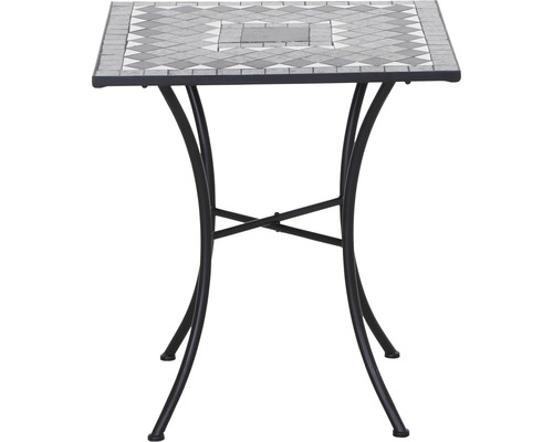 Table carrée en mosaïque avec structure en métal