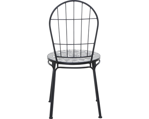 Chaise de jardin avec assise en mosaïque et structure en métal
