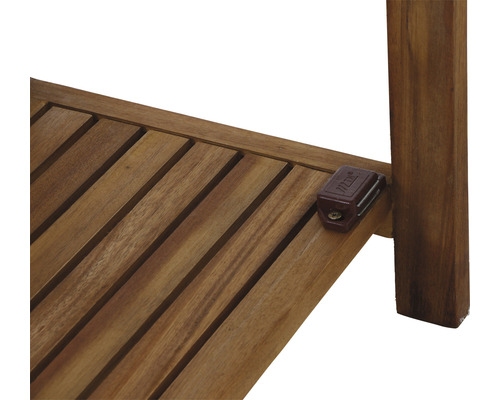 Vue détaillée d''une étagère en bois avec élément de connexion