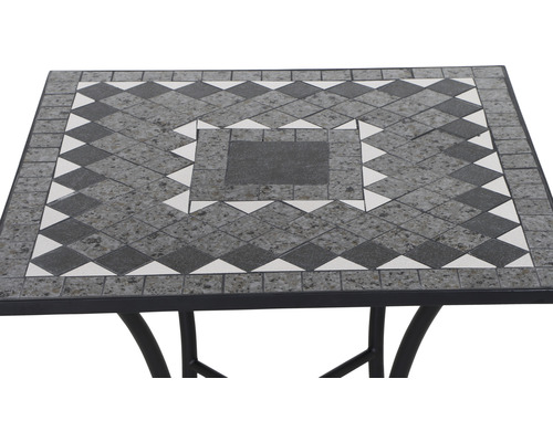 Table de jardin carrée avec motif mosaïque
