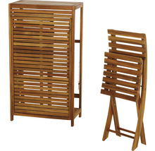 Armoire de jardin en bois et chaise pliante en bois