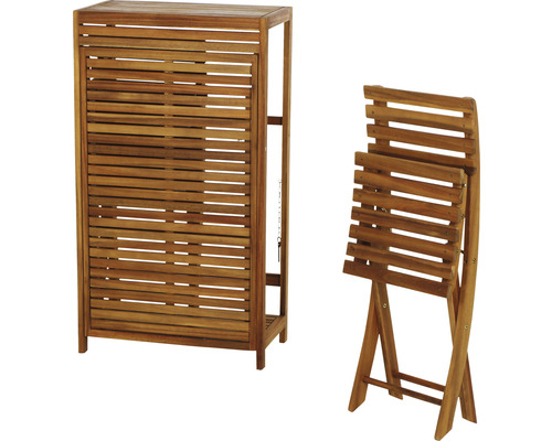 Armoire de jardin en bois et chaise pliante en bois