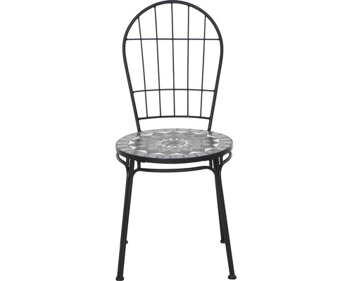 Chaise de jardin avec motif mosaïque sur l''assise