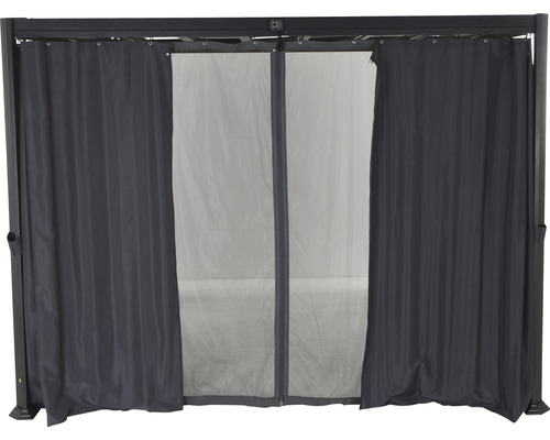 Pavillon mit Vorhängen und Moskitonetz