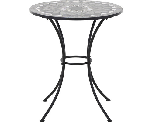Gartentisch mit Mosaikplatte und Metallgestell