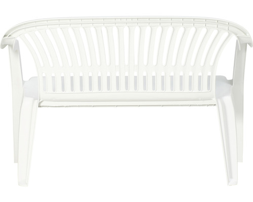 Weisse Gartenbank aus Kunststoff
