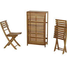 Ensemble de mobilier de jardin en bois avec chaise pliante et armoire de rangement