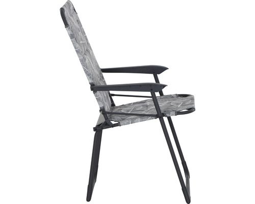 Klappstuhl mit Armlehnen und Tarnmuster