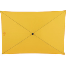 Parasol jaune vu de dessus
