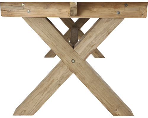 Tischbein aus Teakholz mit Kreuzstruktur