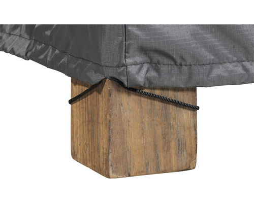 Détail d''une housse de protection avec cordon de serrage