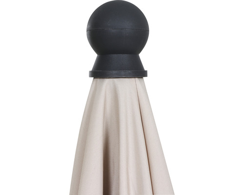 Parasol de jardin avec pointe sphérique et revêtement en tissu