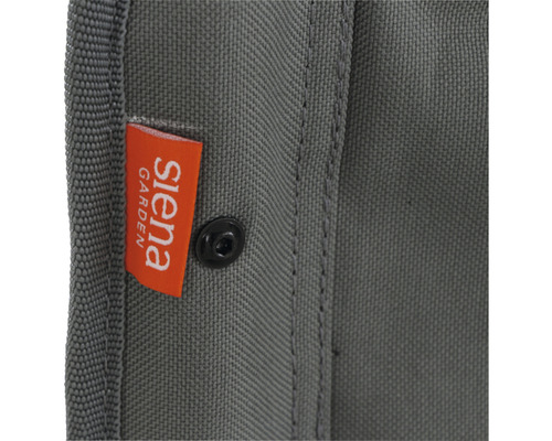 Vue détaillée d''un produit de jardin avec le logo Siena Garden et un bouton-pression