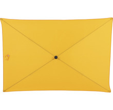 Parasol rectangulaire jaune vu de dessus